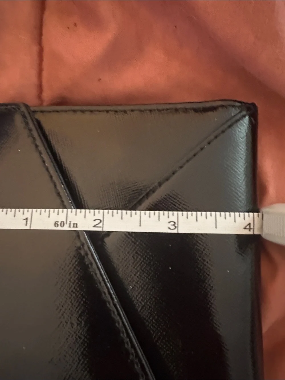 Tory Burch Black Patent Leather Envelope Wristlet with Gold Logo